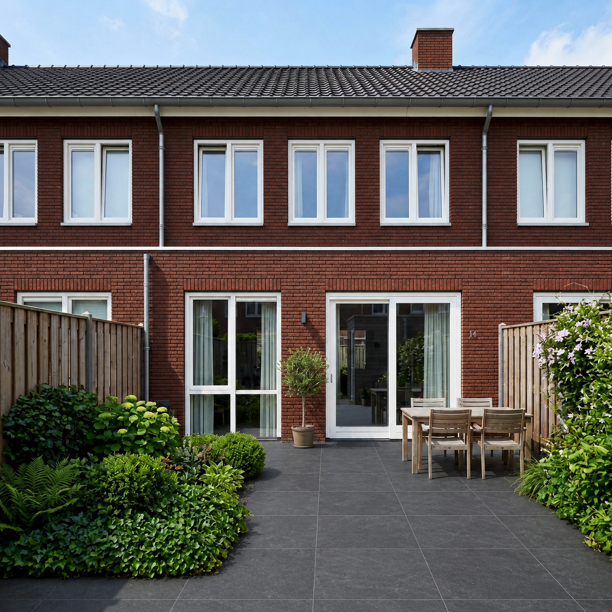 Illustratie van keramische tegels in antraciet hardsteenlook
