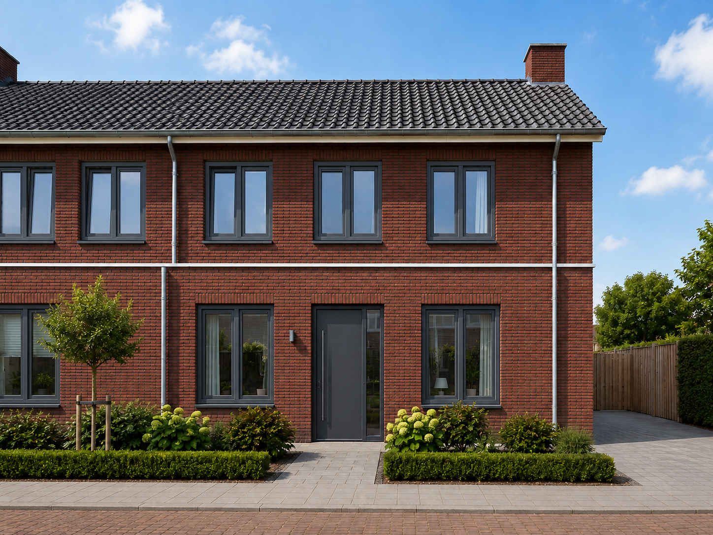 Illustratie van antraciet aluminium kozijnen