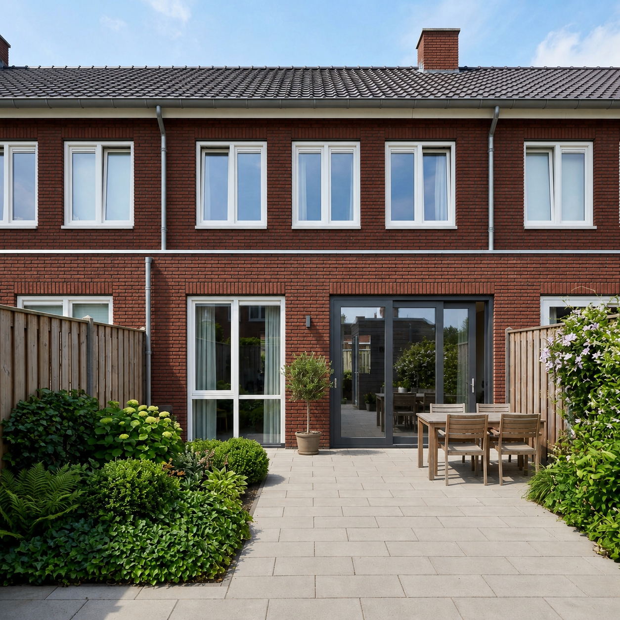 Illustratie van antraciet aluminium schuifpuien